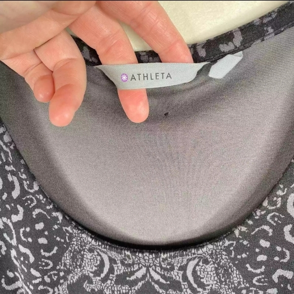 Athleta Shayla Sleeveless Ponte Gray Dress Animal Print Shift Size XL, Large, LT - Picture 5 of 10